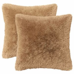 vidaXL Almofada HEERLEN 2 unid. Cinzento-acastanhado Fleece PV