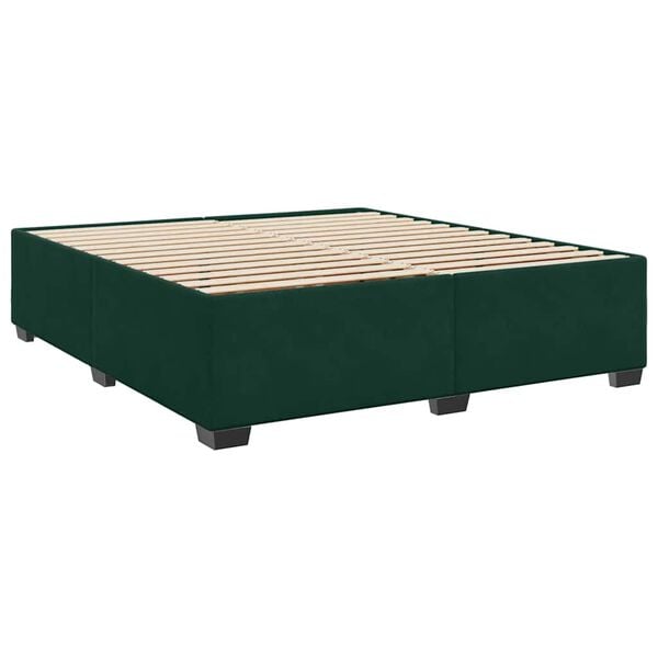 vidaXL Estrutura de cama sem colch&atilde;o 180x200 cm veludo verde-escuro