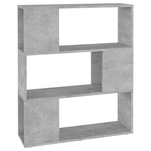 vidaXL Estante/divis&oacute;ria 80x24x94 cm contraplacado cinzento-cimento