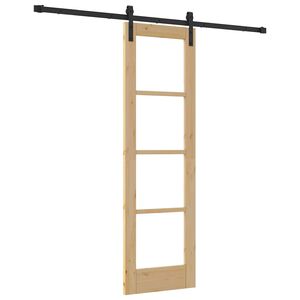 vidaXL Porta Deslizante ORKDAL Natural e Preto 61 x 198,5 cm