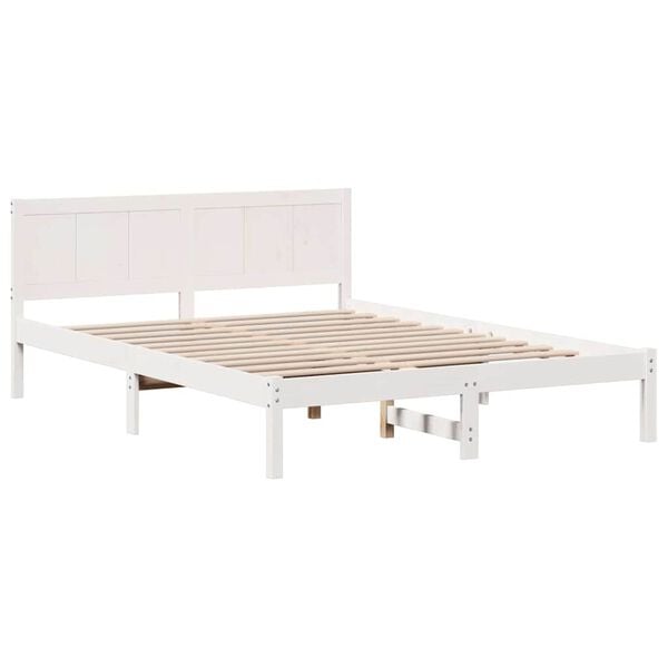vidaXL Estrutura da Cama Branco 160 x 200 cm Madeira de pinho maci&ccedil;a