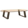 vidaXL Pés para mesa de centro em formato de U, 2 peças, aço natural, 60x(30-31) cm, aço
