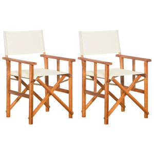 vidaXL Cadeiras de realizador 2 pcs madeira de ac&aacute;cia s&oacute;lida