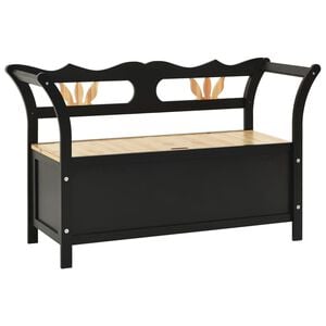 vidaXL Banco 107x45x75,5 cm madeira de abeto maci&ccedil;a preto