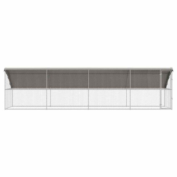 vidaXL Canil de Cachorro 4 pcs Prateado 8 x 2 x 2 m A&ccedil;o galvanizado