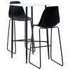 vidaXL 3 pcs conjunto de bar pl&aacute;stico preto