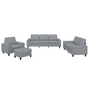 vidaXL 4 pcs conjunto de sof&aacute;s tecido cinzento-claro