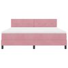 vidaXL Cama Box Spring LED com colch&atilde;o Rosa 180 x 200 cm Veludo