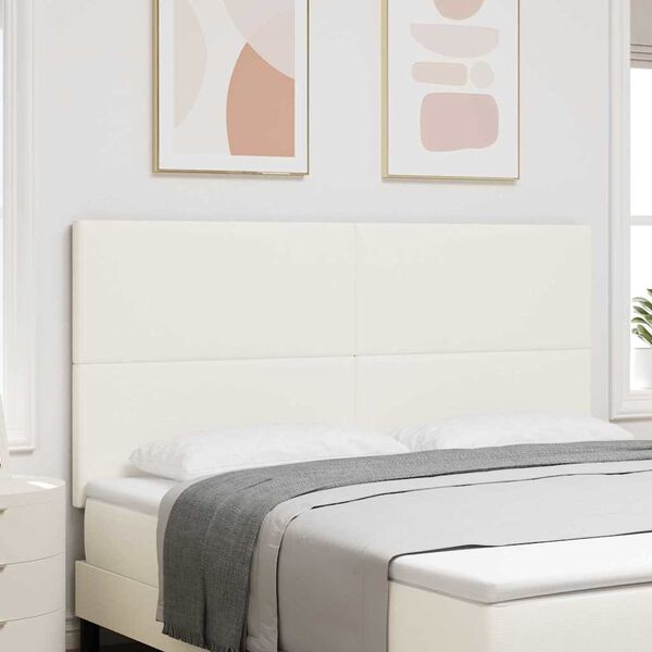 vidaXL Cabeceira com cabeceira Creme 180 cm Couro Sint&eacute;tico