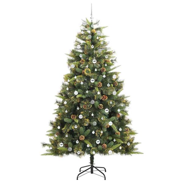 vidaXL &Aacute;rvore de Natal Artificial Articulada com Cones Verde 240 cm