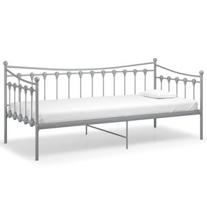 vidaXL Sof&aacute;-cama 90x200 cm metal cinzento