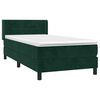 vidaXL Cama com molas/colch&atilde;o 80x200 cm veludo verde-escuro