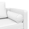 vidaXL Chaise longue com almofadões couro artificial branco
