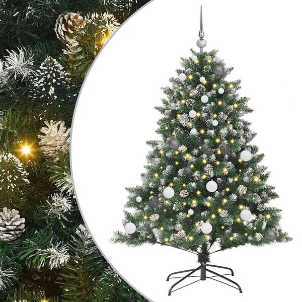 vidaXL &Aacute;rvore de Natal Artificial Verde 150 cm PVC, Pl&aacute;stico e A&ccedil;o