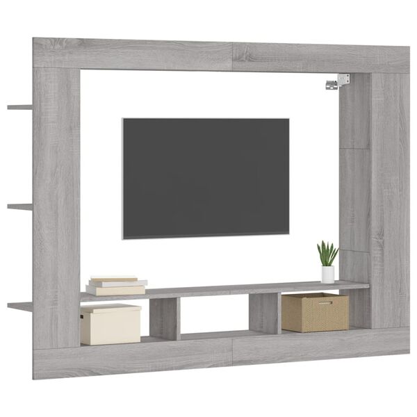 vidaXL M&oacute;vel de TV 152x22x113 cm derivados de madeira cinzento sonoma