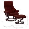 vidaXL Poltrona reclin. apoio p&eacute;s couro art./madeira curva verm. tinto