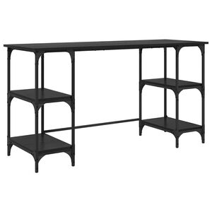 vidaXL Mesa Carvalho Preto Derivados de Madeira 140 x 50 x 75 cm