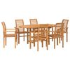 vidaXL Conjunto de Jantar para Jardim 7 unid. Castanho