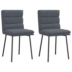 vidaXL Cadeiras de jantar 2 pcs veludo cinzento-escuro