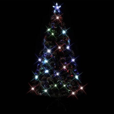 vidaXL Árvore de Natal pré-iluminada c/ suporte 210 cm fibra ótica
