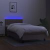 vidaXL Cama box spring colch&atilde;o/LED 100x200cm tecido cinza-acastanhado