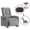 vidaXL Poltrona reclin&aacute;vel elevat&oacute;ria el&eacute;trica tecido cinzento-claro