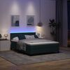 vidaXL Cama Box Spring LED com led Verde Escuro 140 x 200 cm Veludo