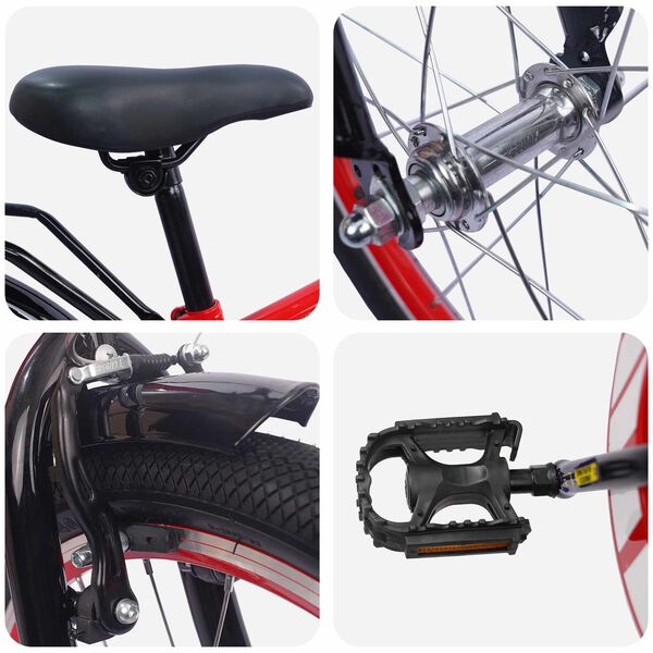 vidaXL Bicicleta Infantil 18 Polegadas para 5-7 anos Vermelho