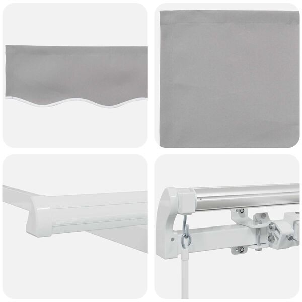 vidaXL Toldo Manual Cinzento-claro 300 x 250 x 165 cm Poli&eacute;ster