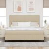 vidaXL Cama Box Manual Cinza Claro e Branco 203 x 180 x 128 cm