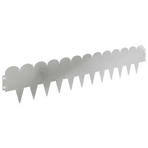 vidaXL Acabamento para Gramado 10 pcs 103 x 20 cm A&ccedil;o Prateado