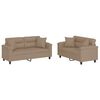 vidaXL 2 pcs conjunto sof&aacute;s c/ almofadas couro artificial cappuccino