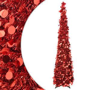 vidaXL &Aacute;rvore de Natal pop-up 150 cm PET Vermelho