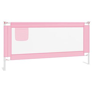 vidaXL Barra de seguran&ccedil;a p/ cama infantil tecido 190x25 cm rosa