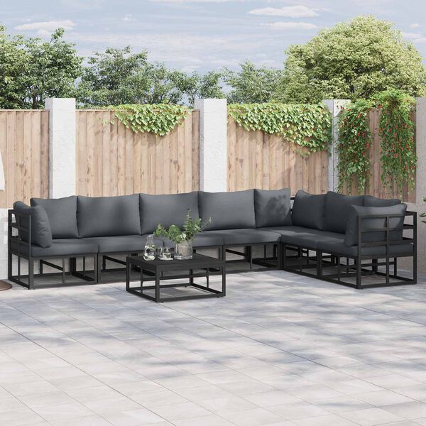 vidaXL Conjunto de Sof&aacute; de Jardim com almofada 7 pcs
