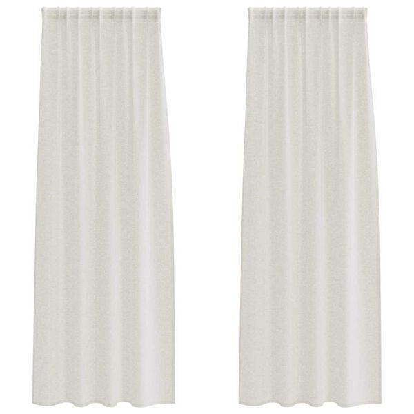 vidaXL Cortina de Voile 2 pcs Creme 245 x 140 cm Poli&eacute;ster