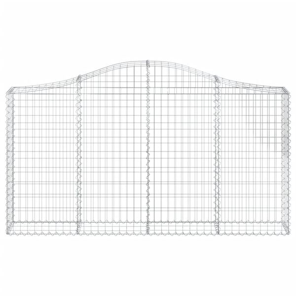 vidaXL Cestos gabião arqueados 30 pcs 200x30x100/120 ferro galvanizado