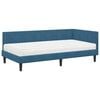 vidaXL Estrutura de Cama de Canto com Colch&atilde;o 2 pcs Azul Veludo