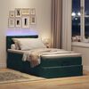 vidaXL Cama otomana com colchão & LEDs 80x200cm veludo verde-escuro