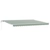 vidaXL Toldo retr&aacute;til Verde e Branco 450 &times; 350 cm Tecido e Alum&iacute;nio