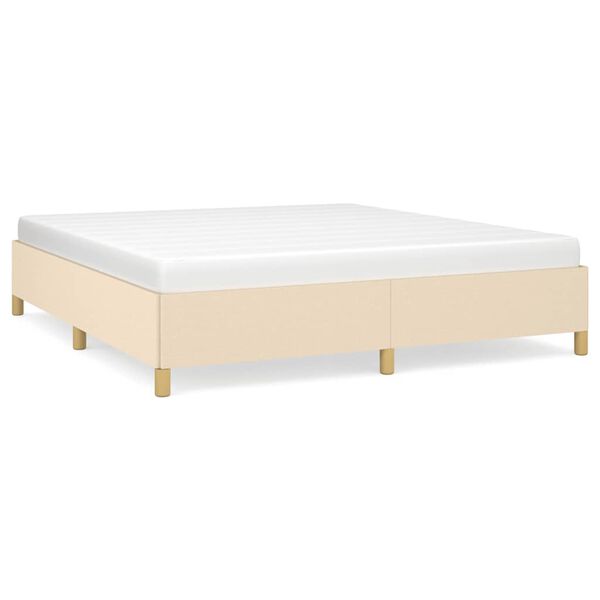 vidaXL Estrutura de cama com molas 160x200 cm tecido cor creme