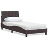 vidaXL Cama com colch&atilde;o Hanko 90x190 cm tecido castanho-escuro