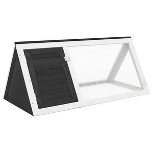 vidaXL Gaiola para coelhos madeira cinzento
