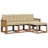 vidaXL Conjunto de Sof&aacute;s para Exterior 4 pcs Natural e Bege