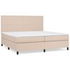 vidaXL Cama com molas/colch&atilde;o 200x200 cm couro artificial cappuccino