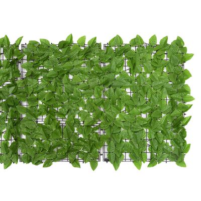 vidaXL Tela de varanda com folhas verdes 400x75 cm
