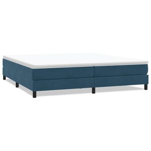 vidaXL Cama com molas sem colch&atilde;o 200x210 cm veludo azul-escuro