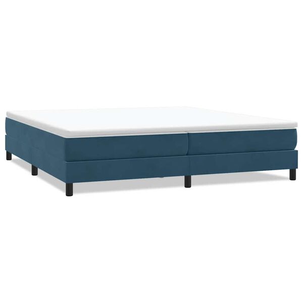 vidaXL Cama com molas sem colch&atilde;o 200x210 cm veludo azul-escuro