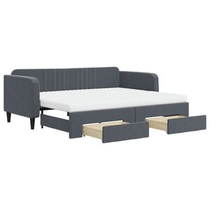 vidaXL Sof&aacute;-cama c/ gavet&atilde;o e gavetas 90x200 cm veludo cinzento-escuro