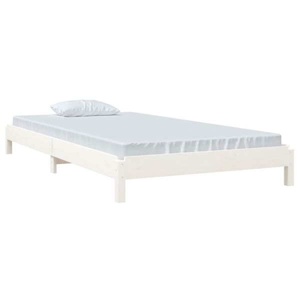 vidaXL Cama empilh&aacute;vel 80x200 cm madeira de pinho maci&ccedil;a branco